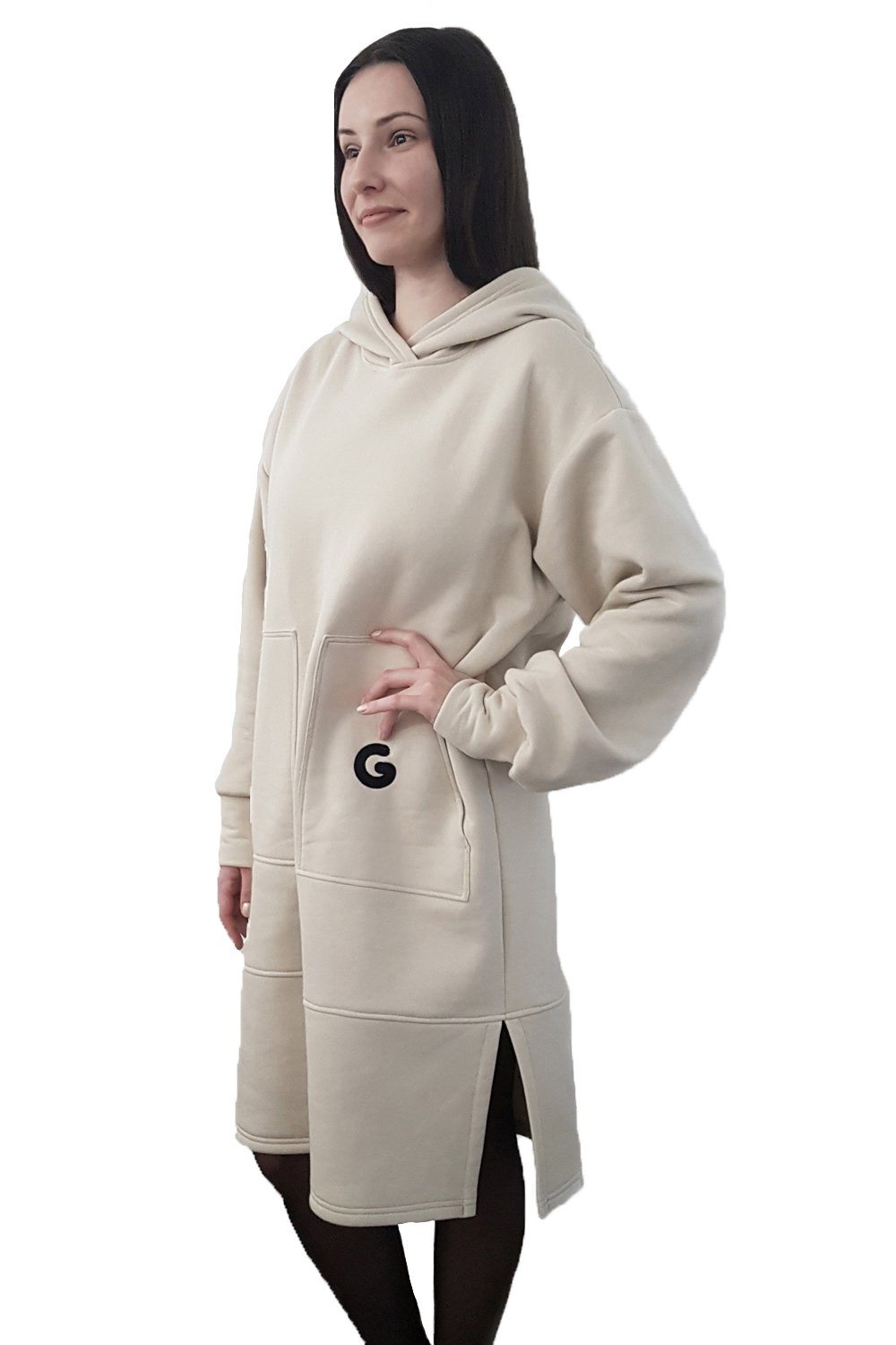 TheG Minimalist Longline Hoody // pšenica