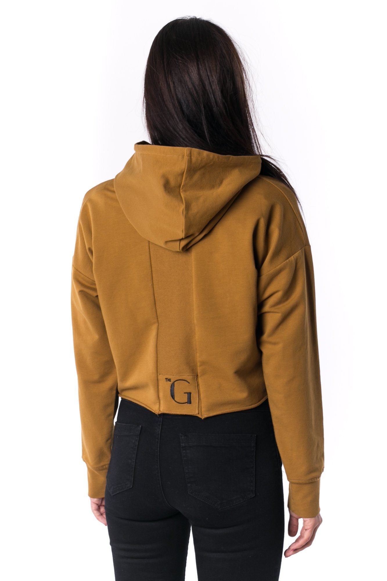 The Woman Paneled Cropped Hoody 17 // umber
