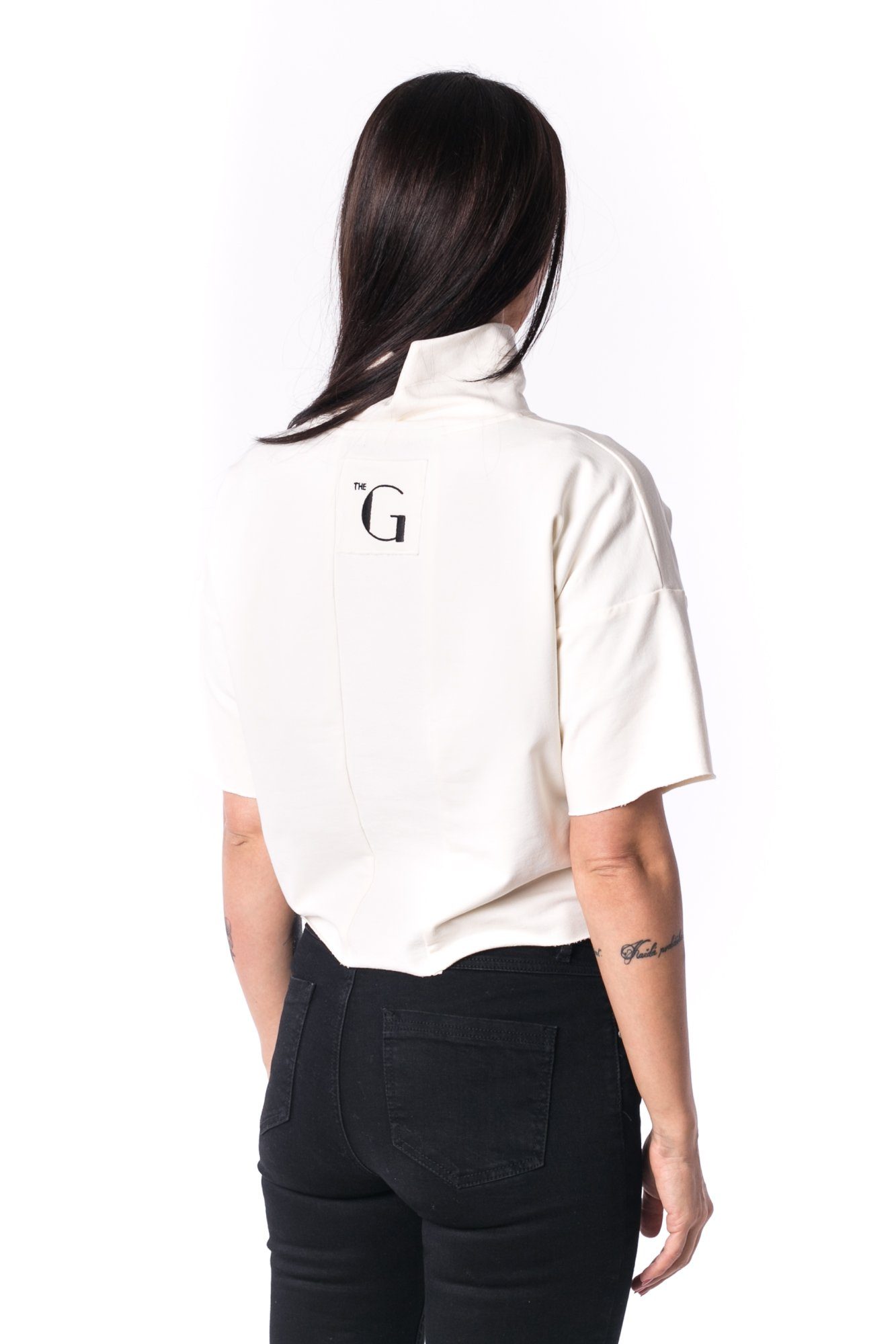 The Woman Panelled Crop Turtleneck 17 // pearl