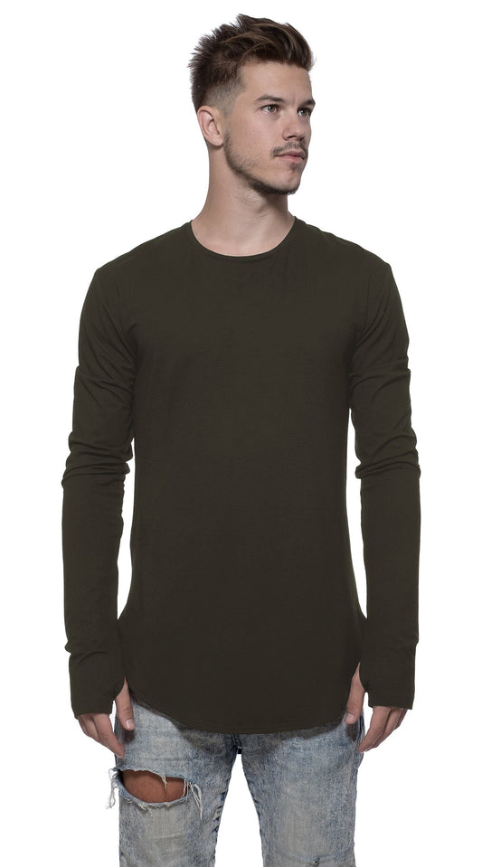 TheG Man Viscose Under Long Tee // khaki