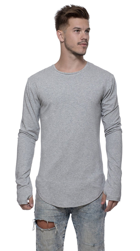 TheG viscose handmade designer under long tee gray