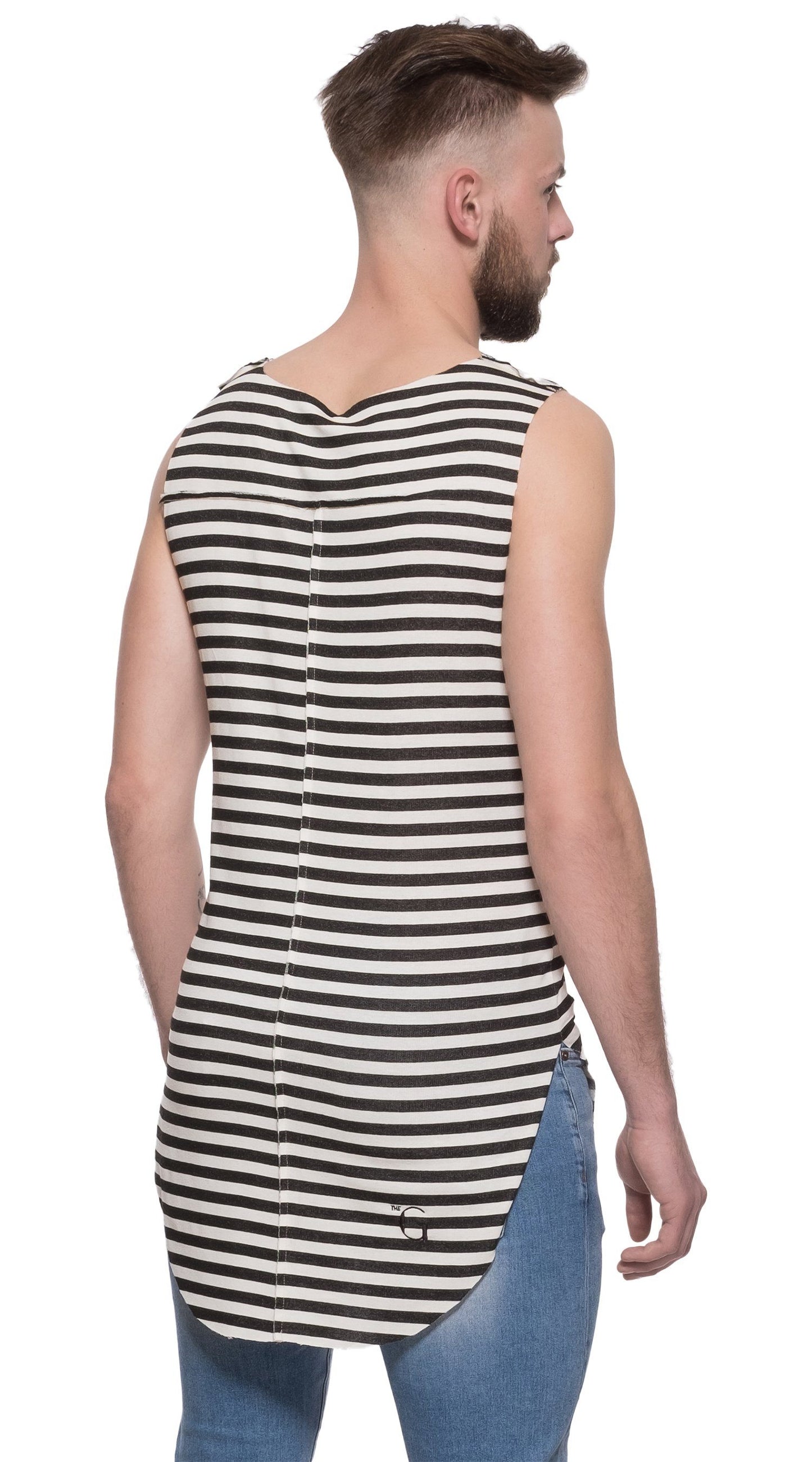 TheG Man Viscose Long Tank // striped