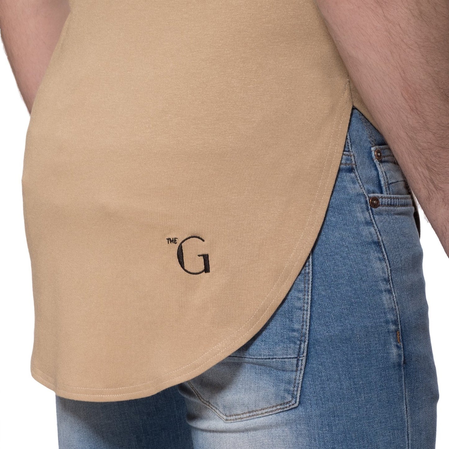 TheG Man viskózové Basic 2/2 dlhé tričko // ťava