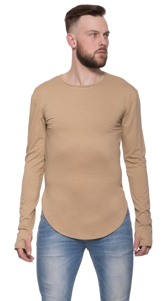 TheG Man Viscose Under Long Tee // camel