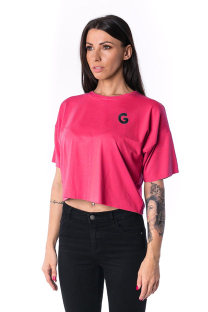 Woman Panelled Oversized Cropped Tee 17 // fuchsie