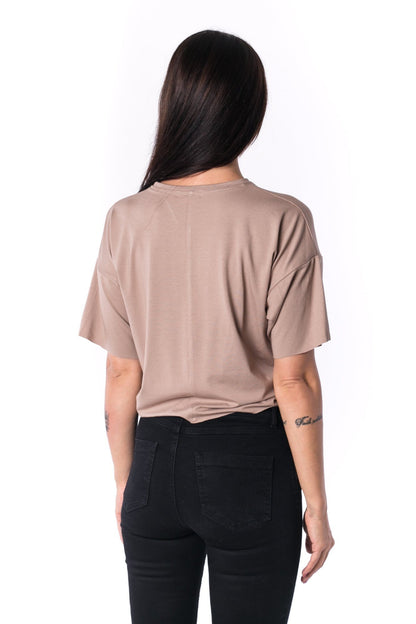 TheG Woman Panelled Oversize Crop Tee 17 // mocca