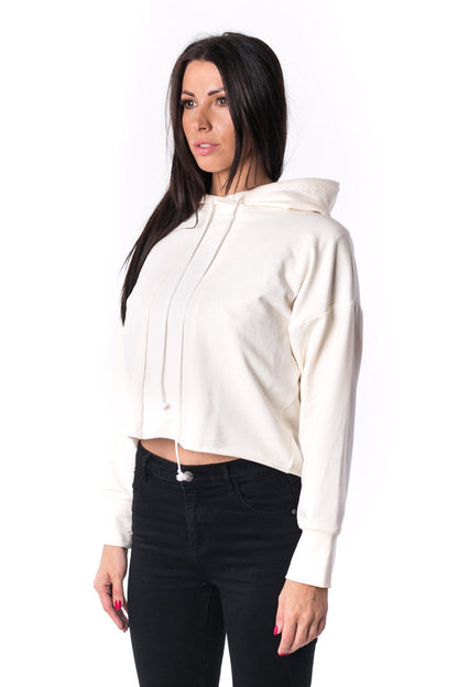 The Woman Panelled Cropped Hoody 17 // pearl