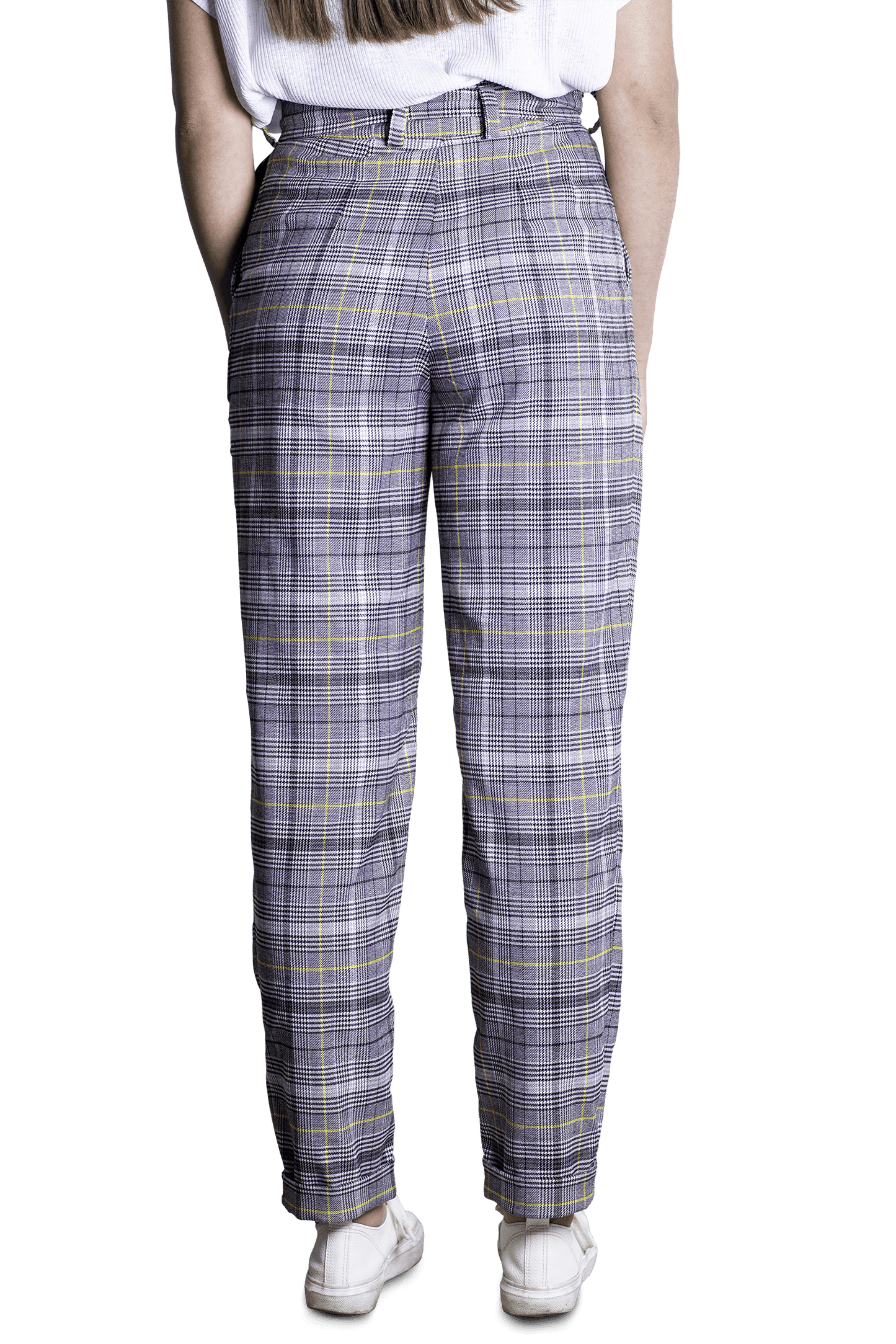 Karo Vintage Pants 18 // černo-bílo-žluté