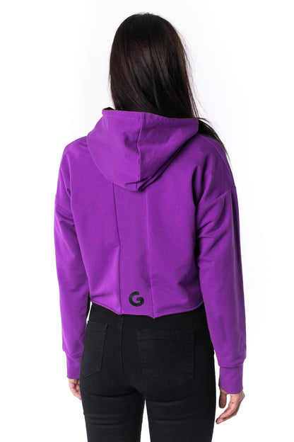 The Woman Panelled Cropped Hoody 17 // violet