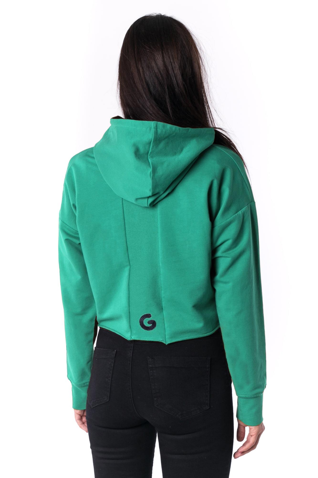 The Woman Panelled Cropped Hoody 17 // mint