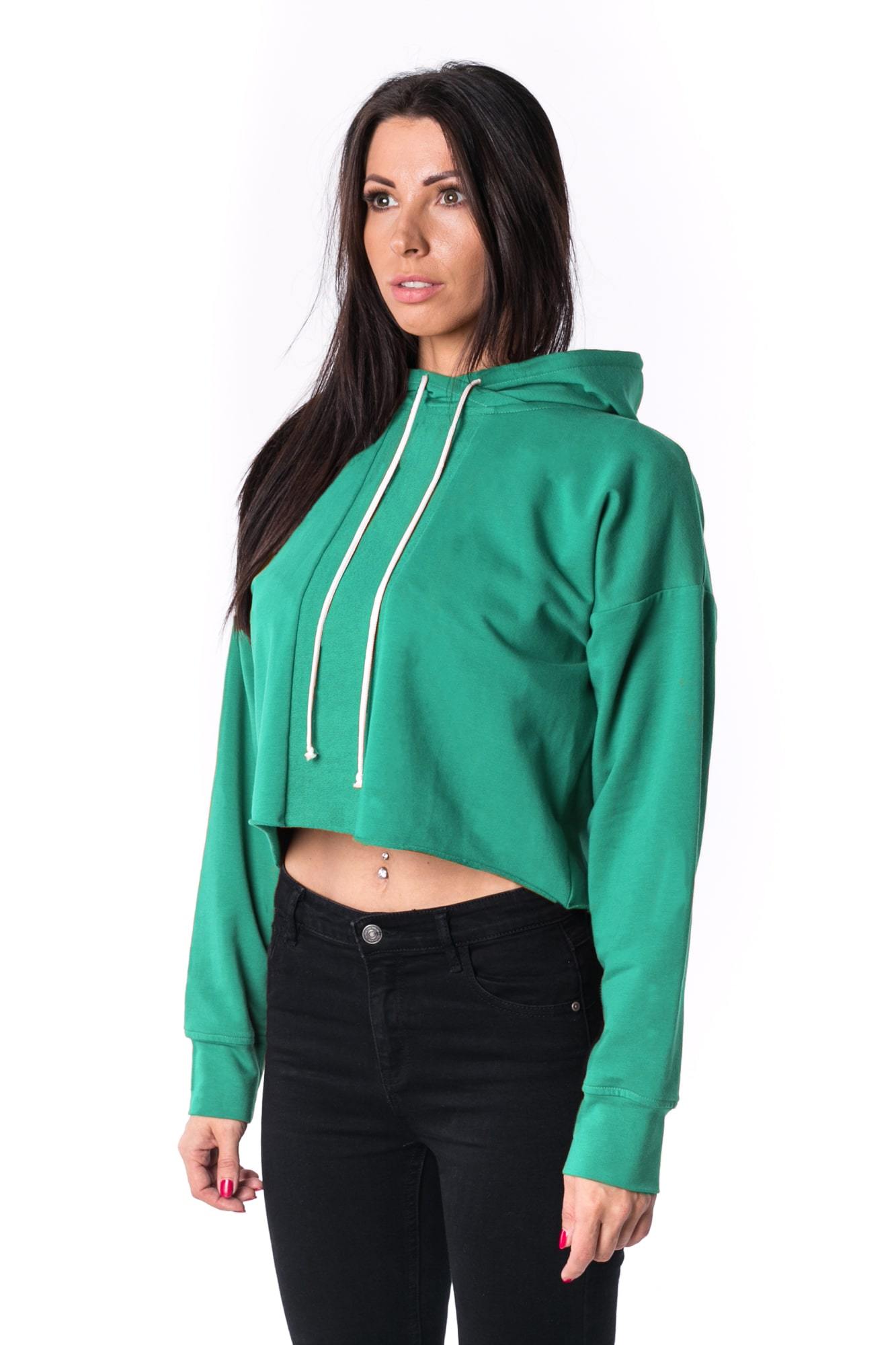 The Woman Panelled Cropped Hoody 17 // mint