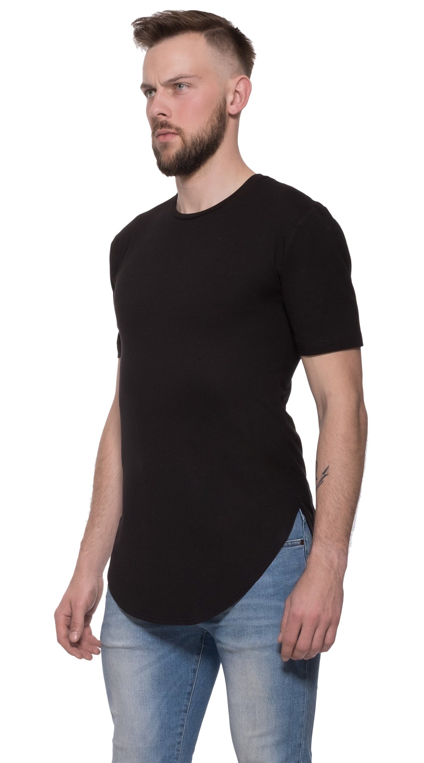 TheG Man Viscose Basic 2/2 dlouhé tričko // černé