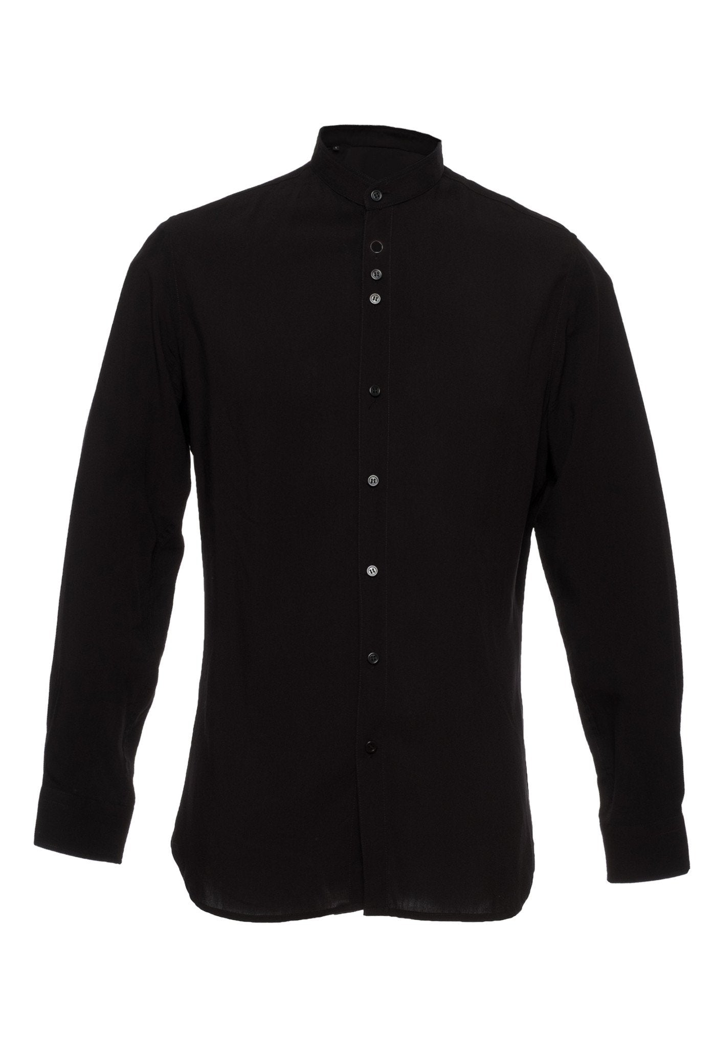 TheG viscose handmade designer classic long shirt black