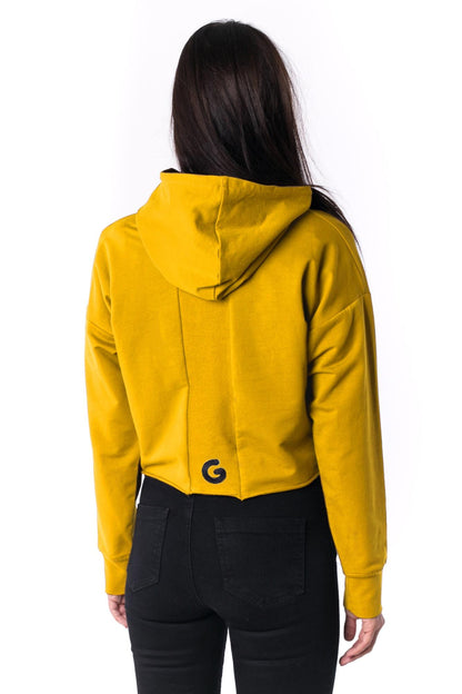 The Woman Panelled Cropped Hoody 17 // yellow